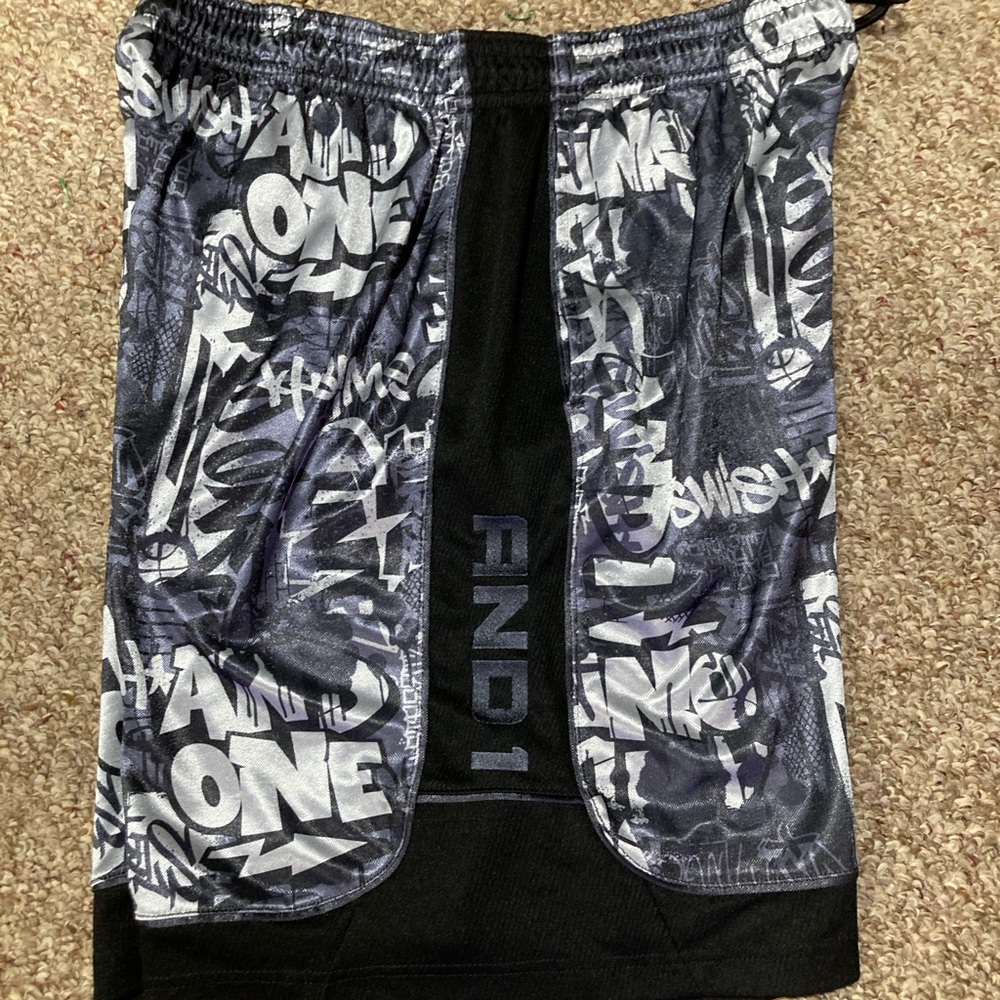 And1 Black and Gray Athletic Shorts with Modern Design
